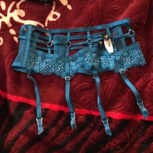 Victoria’s Secret garter belt in teal